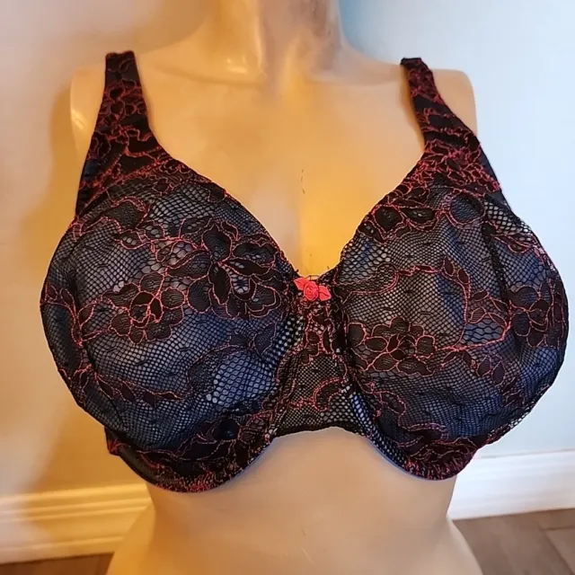 CACIQUE BLUE EYELET Over Biege Cup Bra Size 44 DD Underwire £16.06
