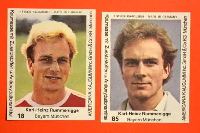 Americana Kaugummi 1979/80 2x Karl-Heinz Rummenigge Bayern München #85 ungeklebt