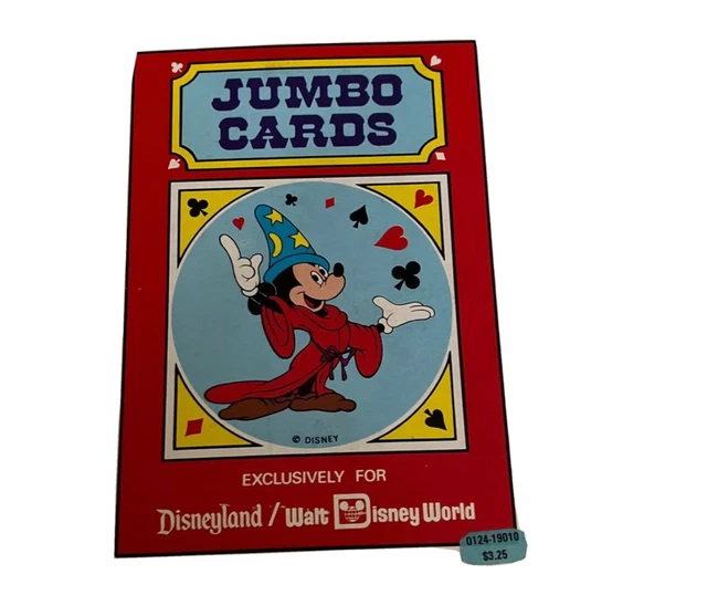 DISNEYLAND/WALT DISNEY WORLD Jumbo Deck Playing Cards 7"x 5" Complete £