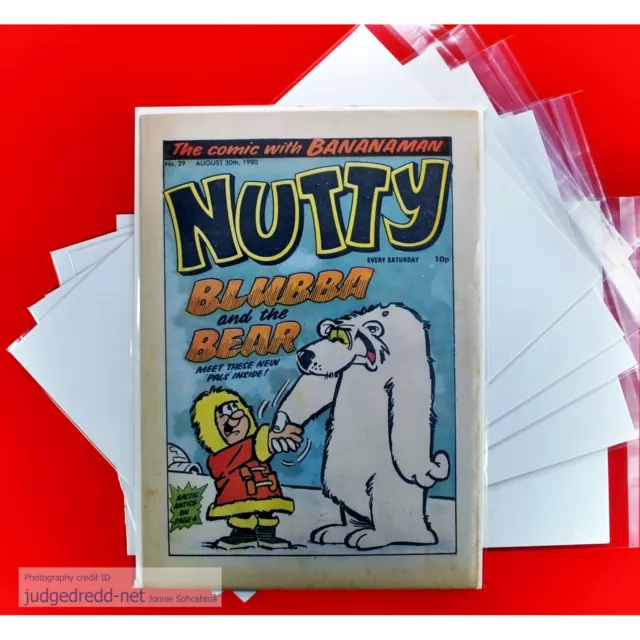 Nutty Bananaman Comic Bags ONLY Size7 Fits A4 Magazine Issues etc Acid-Free x 25