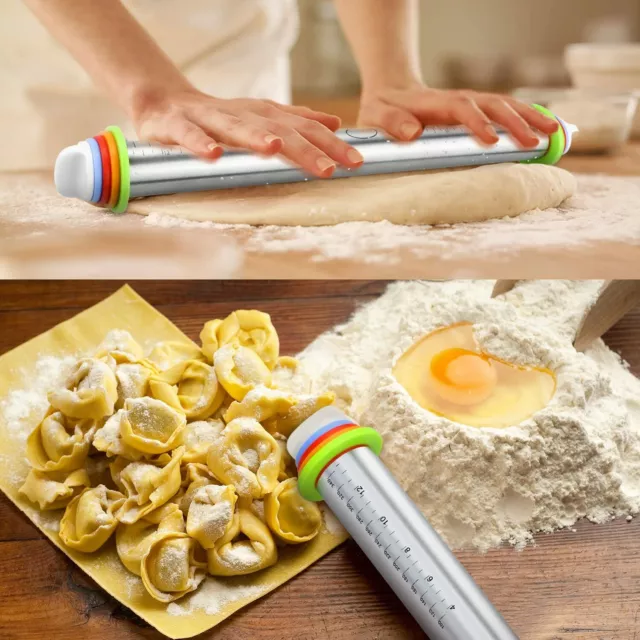 Mattarello Regolabile 44Cm Dischi Intercambiabili 2 3 6 10 Mm Pasticceria Cucina