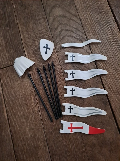Lance Avec Drapeau Playmobil Chevalier D'Argent - Moyen-Âge (tordu) - Occasion