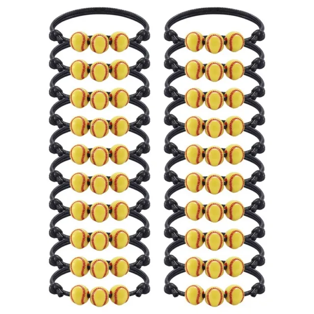 2X(Paquet de 20 Bracelets de Softball Faveurs de FêTe Perles de Softball Brace8)