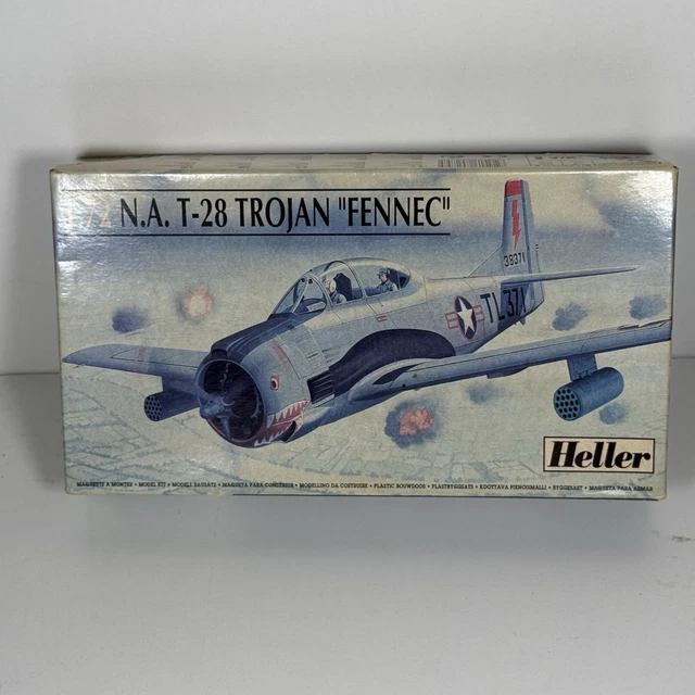 échelle 1/72 Fennec Avion Entraînement Maquette Avion Heller North American T-28 Fennec/Trojan – échelle 1/72, 37 Pièces – Pour Modélistes