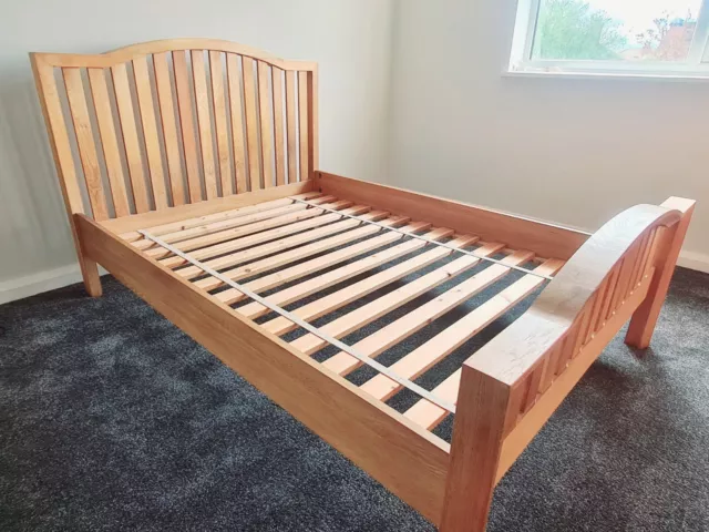 solid oak double bed frame used (Mattress inc. if wanted)