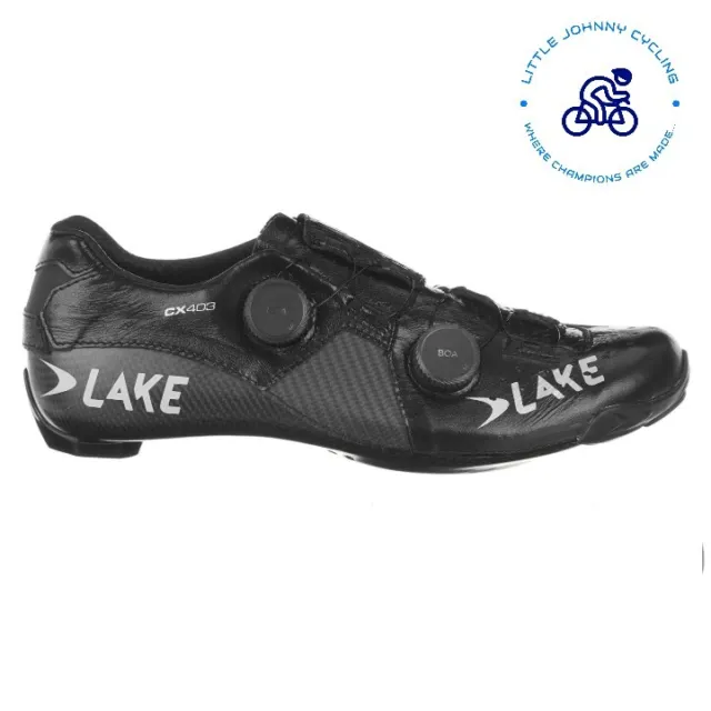 Lake Cx403 Cfc Carbon Road Shoe In White/Black : Uk 8(Eu 41)