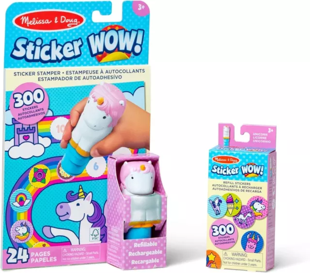 NEW Melissa & Doug Sticker Wow Book and Stamper w/ 600 stickers