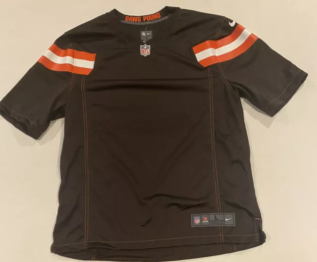 Authentic Nike NFL Cleveland Browns Blank Jersey Dawg Pound Mens Large Brown Org