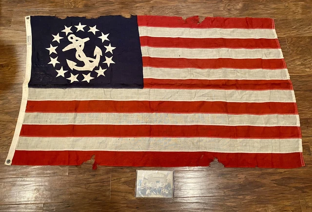 1930’s Nautical Flag W/ Antique Photo
