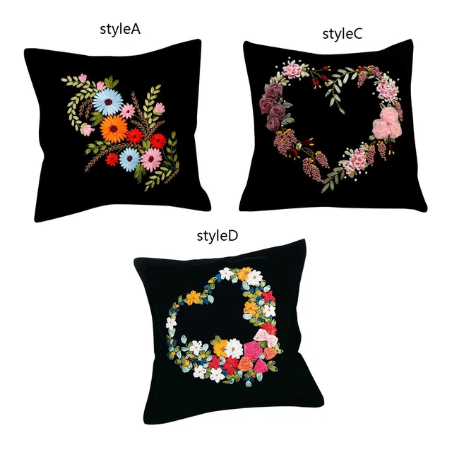 DIY LATCH HOOK Kits 3D Broderie Stéréo Taie D'oreiller Point De Croix