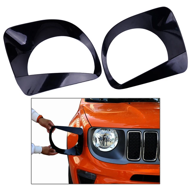 Copricerchi Per Fari Jeep Renegade 2019-2020 - Stile Aggressivo Nero - Foto 13