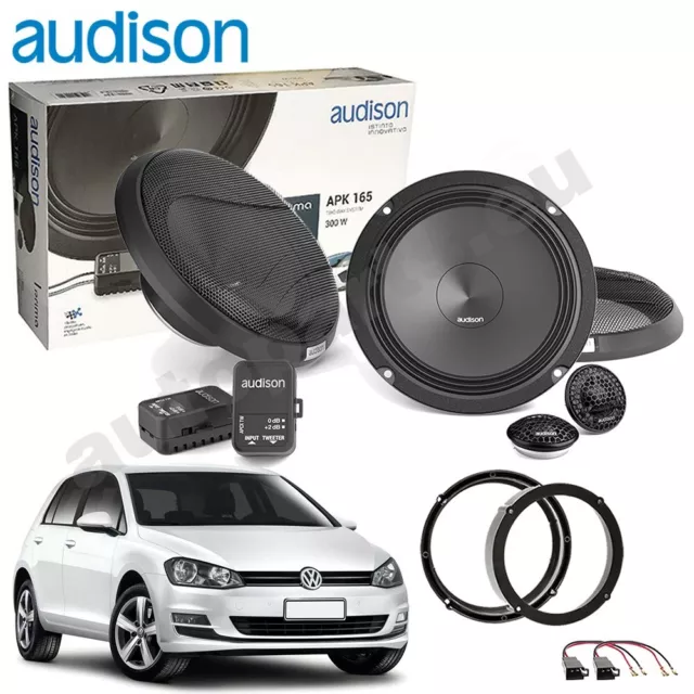 Set 4 Haut Parleur Haut-Parleurs Audison APK 165 Avant pour VW Golf 7 VII