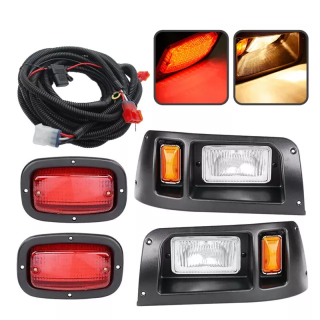 Golf Cart LED light Kit Headlight Taillight Kit Fit For EZGO TXT 96-13 RXV 08-15