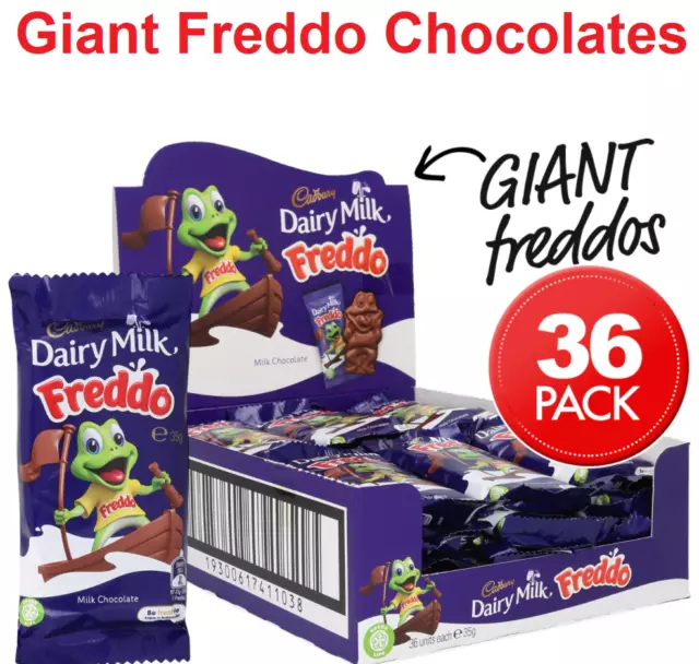 36x Giant Cadbury Freddo Frog Chocolates Milk Share Birthday Candy Snack Work