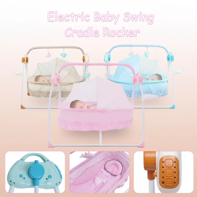 Cuna eléctrica para niños bebé cuna bebé rockero automático columpio cama para dormir 3 colores