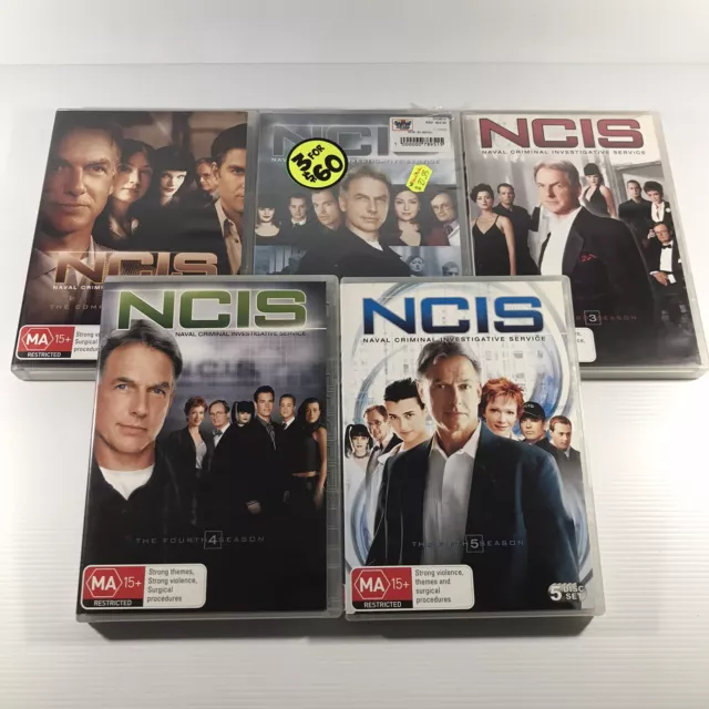 NCIS DVD Seasons 1 2 3 4 5 Bundle Lot Region 4 PAL Mark Harmon TV Series MA15+