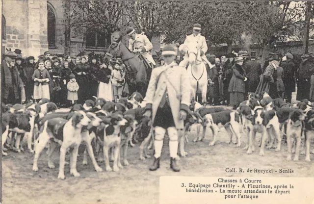 Cpa 60 Chasse A Courre Equipage De Chantilly Apres La Benediction