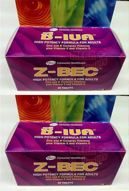 2 x Z-BEC Multivitamins and Multimineral HIGH POTENCY FORMULA FOR ADULTS 60 Tabs