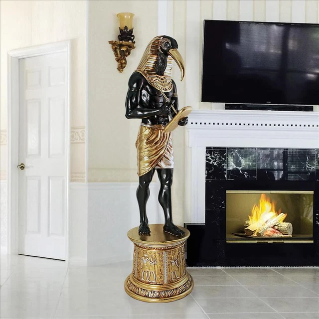 Design Toscano Egyptian Grand Ruler Life Size Thoth Statue atop Temple Column
