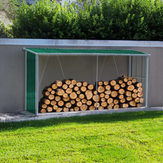 Large Log Store Firewood Outdoor Garden Storage Shed Galvanised Steel Wood Store