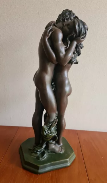 Vintage TOSA 'Lover's Embrace' Bronze Effect Nude Figurine