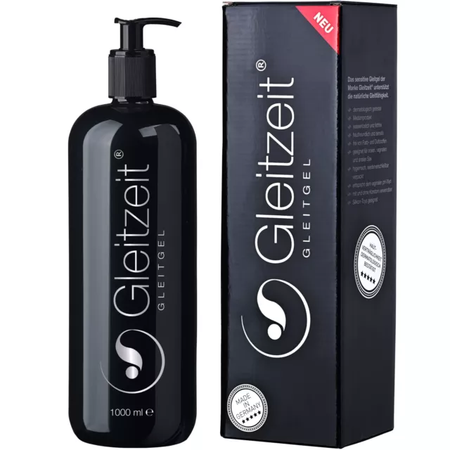 Gleitzeit® Gleitgel Wasserbasis PREMIUM 1 Liter XXL Gleitmittel Sensitiv