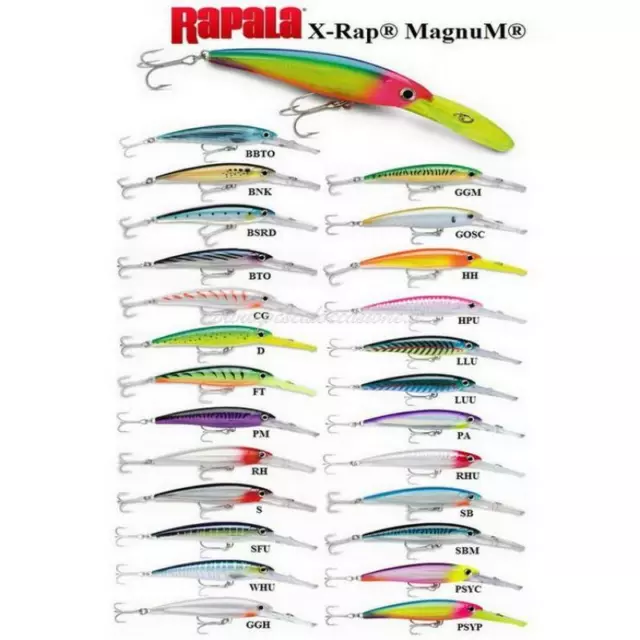 Artificiale Rapala X-Rap Magnum Traina Spinning Nuovi Colori