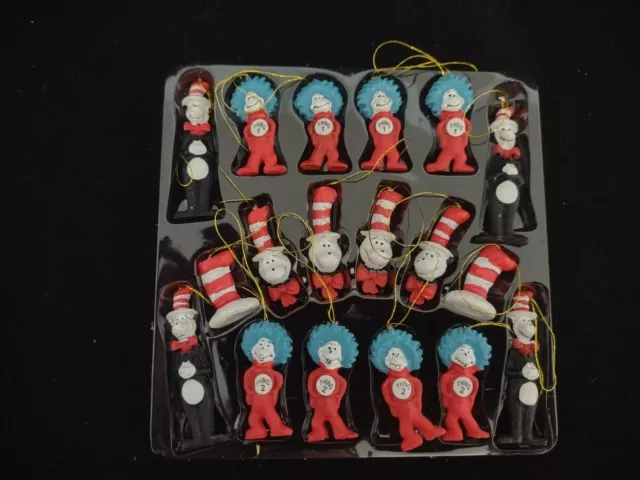 Dr. Seuss Cat in the Hat Thing One Figurine Christmas Tree 18 Hanging Ornaments