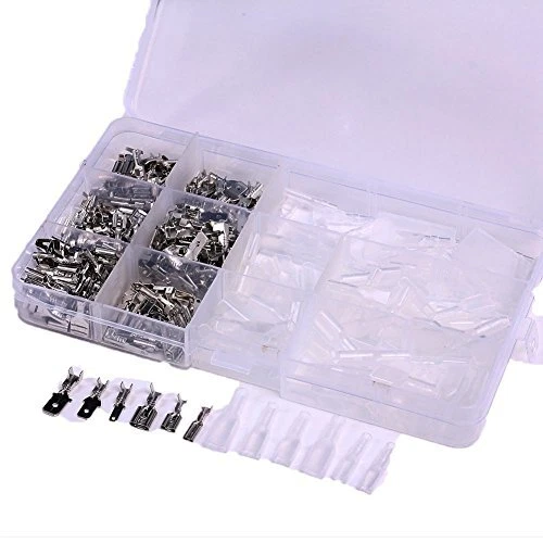 DollaTek 270Pcs 2.8mm 4.8mm 6.3mm Fil Terminal À Sertir Mâle Femelle Bêche Termi