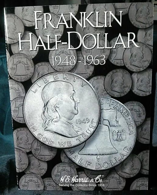 H.E. Harris Franklin Half Dollar 1948-1963 Coin Folder, Album Book #2695