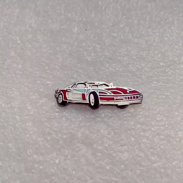 Pin's Pins lapel Pin Enamel FERRARI TESTAROSSA  TESTA ROSSA rouge et blanche EGF 3