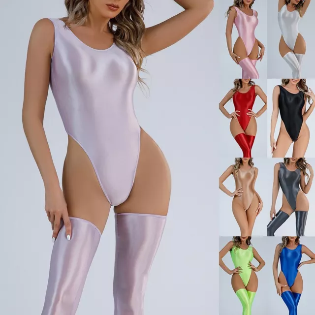 Stand Out at the Beach with the Glossy Women's Swimsuit in Multiple Colors