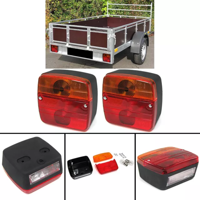 2x Kit Remorque Caravane Caravan Feu Arrière Éclairage Universel 12 Volt