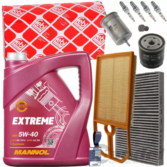 PACCHETTO ISPEZIONE FEBI + MANNOL EXTREME 5W40 per VW GOLF 4 BORA 1J 1.4+1.6 16V