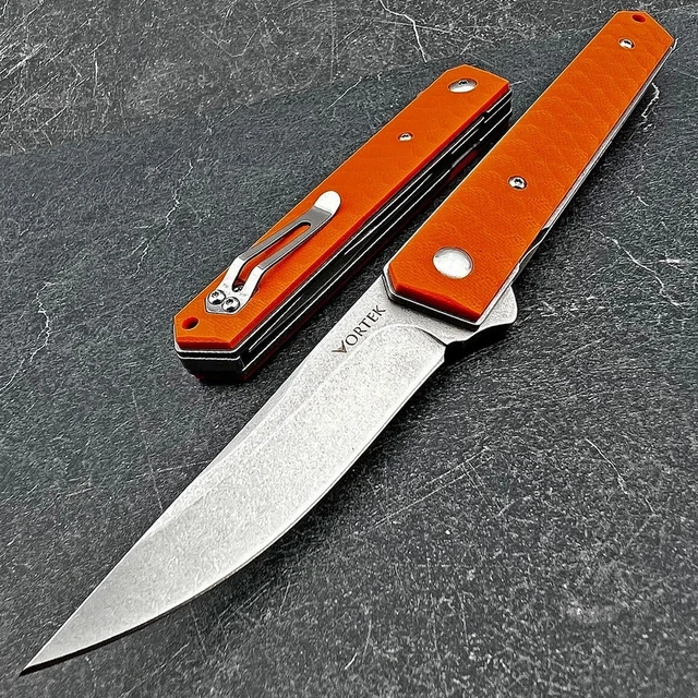 VORTEK RONIN ORANGE G10 Ball Bearing Tactical Folding Flipper EDC