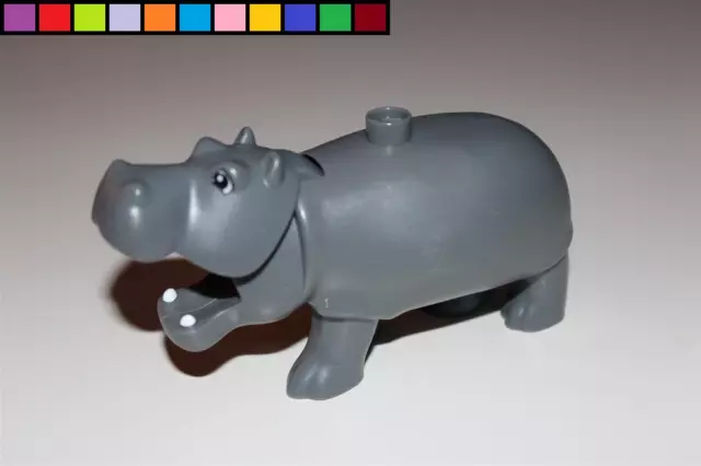 Lego Duplo - großes Flusspferd Nilpferd Hippo - mit beweglichem Maul - Tier