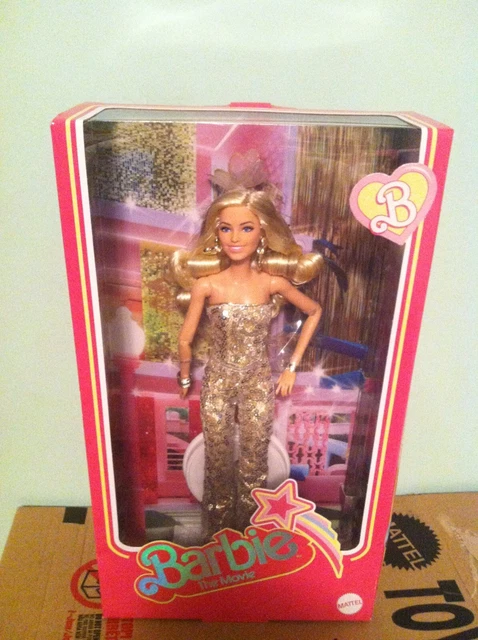 Barbie The Movie Collectible Doll – Margot Robbie As Barbie In Gold Disco Jumpsuit & Glossy Curls - View #4