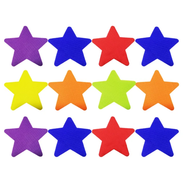 12 PIEZAS Pegatinas de alfombra estrella de nailon marcador de alfombra colorido