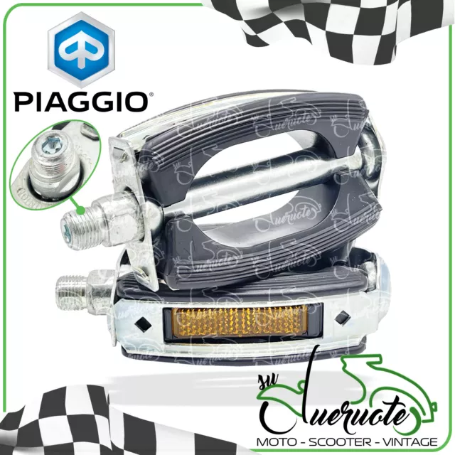 KIT PEDIVELLE PEDALI IN PLASTICA NERO NERA PER PIAGGIO CIAO C7 PX P Pxv Pv Piaggio Si Bravo Ecc - Foto 4