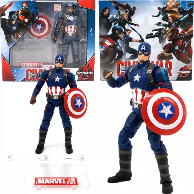 ZD Toys Marvel Avengers Captain America 7'' PVC Action Figure Model Toy Gift