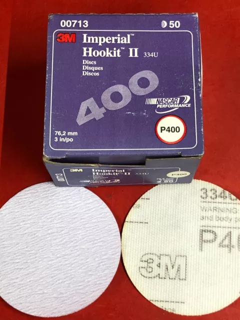 3M 00713 Imperial Hookit Ii 334U Purple 3" Inch P400 Grit (50) Sanding Discs