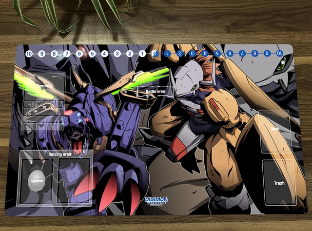 Tapis De Jeu Digimon CCG Avec Omnimon - 60x35 Cm, Antidérapant, Peut Servir De Tapis De Souris