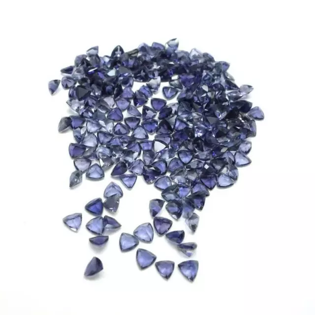 Lot Of 3MM To 6MM Trillion Facted Cut Natural Iolite Loose Gemstones - iolite