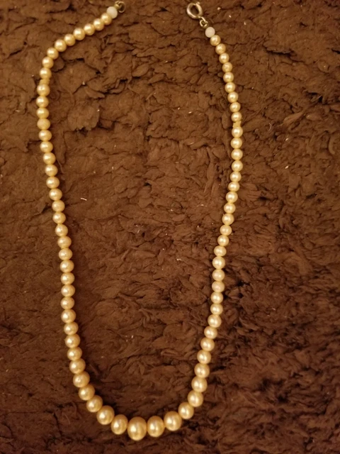 Vintage Estate Graduated Faux Pearl Choker 14" Classic Style Audrey Hepburn