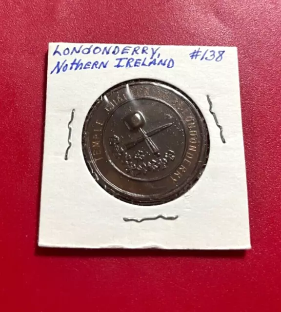 Stanghetta Chapter N.138 Londonderry Massonico Token Irlanda Del Nord