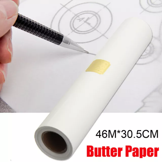 Art Tracing Paper Roll 46M Transparent Draft Draw Drawing Sketch Painting White