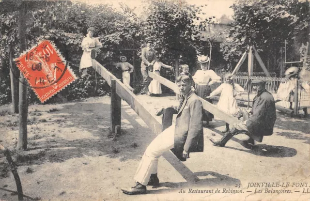 Cpa 94 Joinville Le Pont / Au Restaurant De Robinson / Les Balancoires