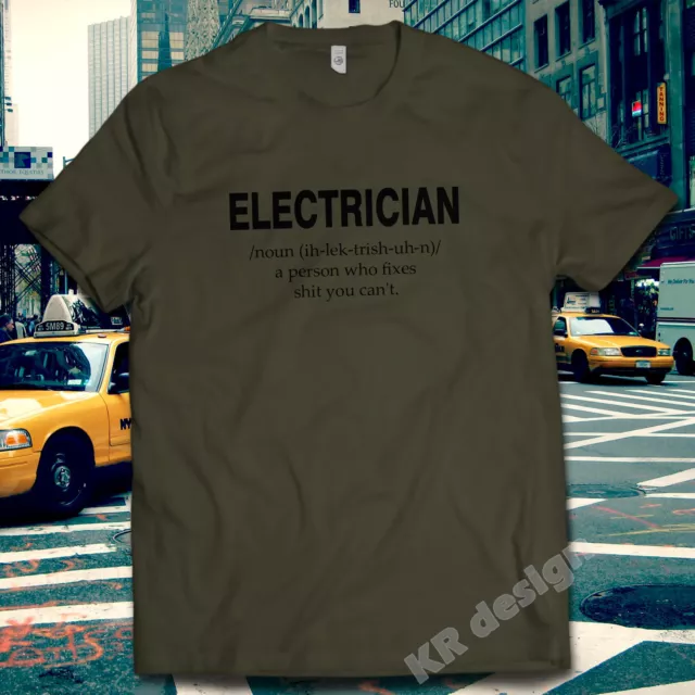NOUN - ELECTRICIAN Tshirt Funny Joke Rude T shirt Birthday Gift Present Builder