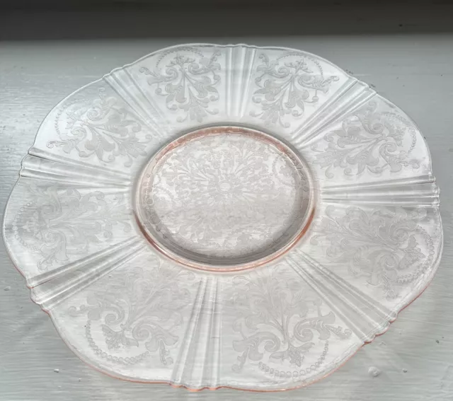 Vintage Macbeth-Evans Depression Glass Pink American Sweetheart  Plate 12"