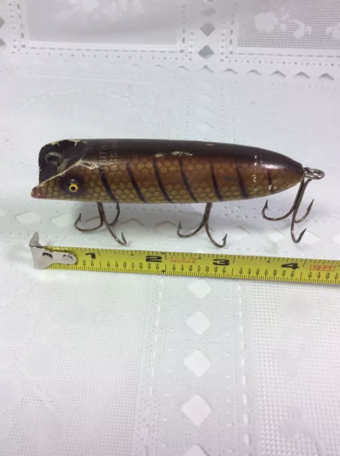 VINTAGE SOUTH BEND Bass-Oreno Fishing Lure Large Wooden 4 Inch